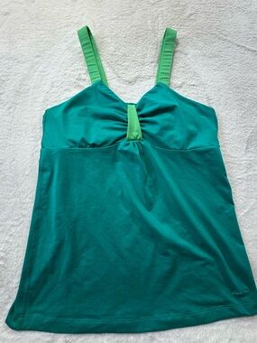 Patagonia Tank Top Womens L Teal Built In Bra Athletic Yoga Common Threads